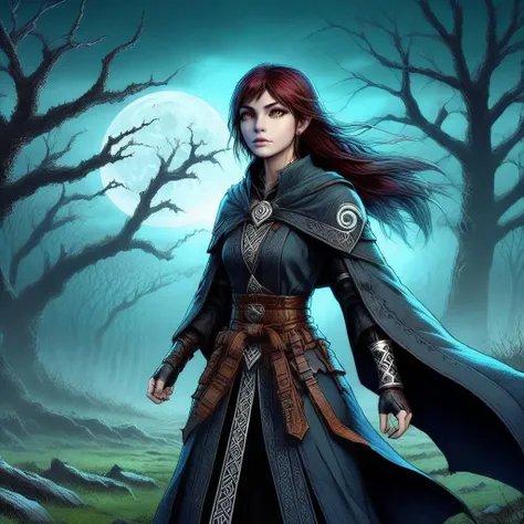 best quality, highres, masterpiece,ancient,fog, lightning, runes, moss, bare trees, dark moon, (dynamic pose), completionist cape \(runescape\),
1girl, solo, (((runes skin))),futurism, postapocalyptic,
<lora:SDXL InkArtXL_1.1 触å ink art:1>ink art,