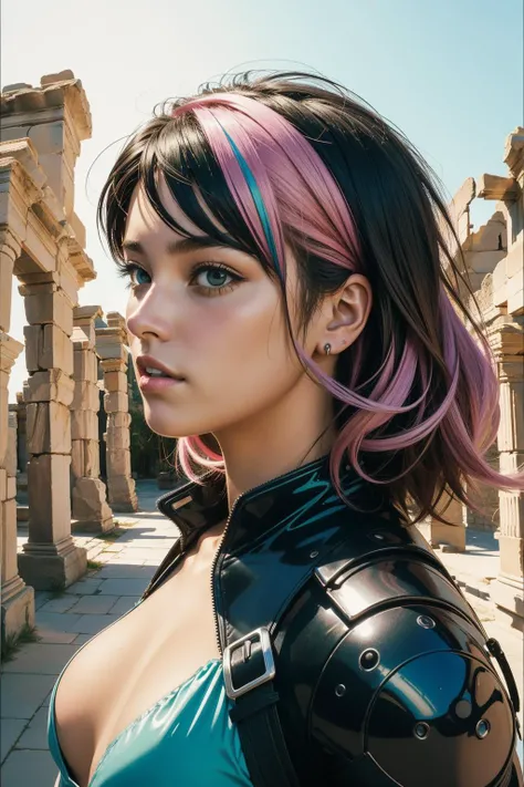 1girl, Kevin Hill, Grunge Art, Carsten Holler, Pixel Art, Joseph Ducreux, Catholicpunk, Florence Harrison, Rave Fashion, Ralph Blakelock, K-pop, Pastel Colors, Rolf Nesch, Neogothic Art, Vivid Colors, William Klein, Industrial Art, 3D Rendering, Kazuhisa Kondo, Action Painting, rpg concept art, Tribal 1990'S ([Salt Flat:Ephesus:2]:1.3) in the distance there is a Paramaribo, Russell Dongjun Lu, Darkpunk, Hariton Pushwagner, Feralcore, Hal Foster, Cloudpunk, Mike Worrall, Hispanicore, Mint green and fluorescent pink hue, Ben Templesmith, Vanitas, cinematic, Physically based render, Stephanie Rew, Futurepunk, Digital artwork, Jean Restout the Younger, Knightcore, Grayscale, Neil Gaiman, Dark Wave Art, Barry Windsor Smith, Lightcore, portrait