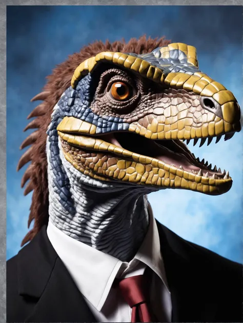 velociraptor,school yearbook photos,background,portrait,<lora:school_yearbook_photos:1><lora:school_yearbook_photos:1><lora:school_yearbook_photos:1><lora:school_yearbook_photos:1>