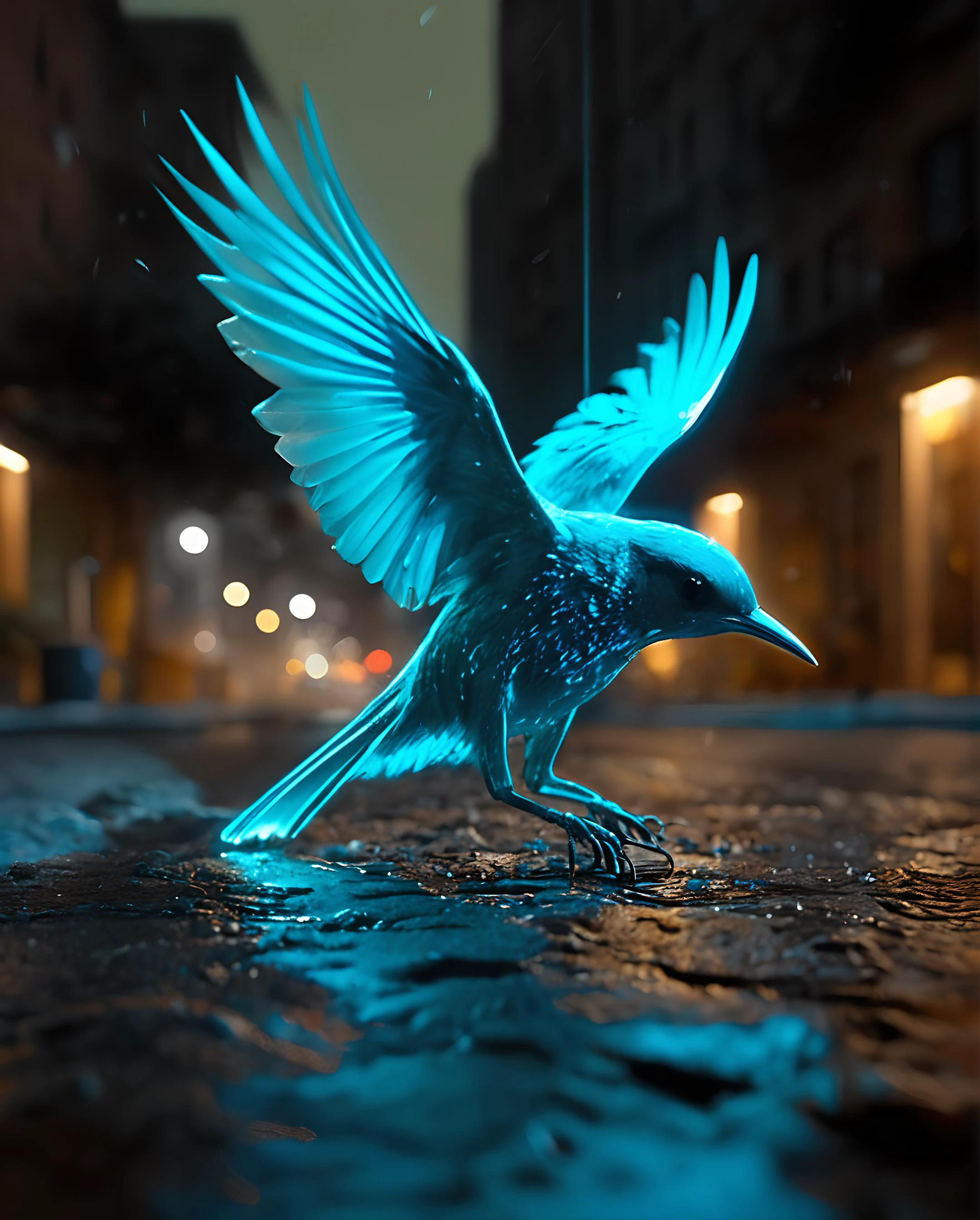 <lora:add-detail-xl:0.75>(beautiful long exposure photo) ,night-time, <lora:dissolve:0.5> ( <lora:Bio-Luminescence:1> bioluminescent bird),flying in nyc streets, dissolve , ray tracing,, (((unique, Appealing composition, unique perspective))),, RAW photo, professional photography, film photography, DSLR,, (best quality,4k uber-masterpiece:1.1),(ultra uber-detailed:1.2),(best details, hyperdetailed, ultra fine details:1.1),(best subsurface details, best micro-details), (extremely high quality, best octane render),(best ray tracing),(best global illumination),(highest quality, lighting shadows, reflections), (best subsurface scattering, Accent Lighting, Tone Mapping),