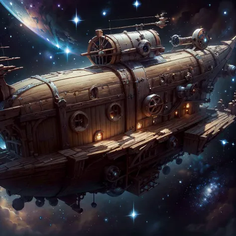 <lora:WoodIronAI:.9> WoodIronAI
spaceship in space, stars . detailed, intricate