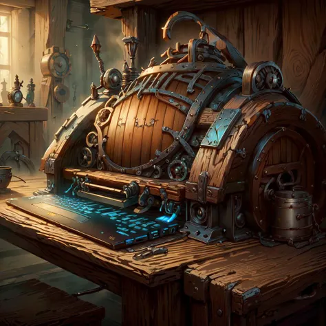 <lora:WoodIronAI:.91> WoodIronAI
computer . detailed, intricate