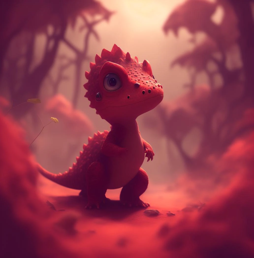 cute red dicuki surrounded by dust, natural environment, jungle, beautiful, cute , 4k, detailed , intricate detail, digital art, trending arstation