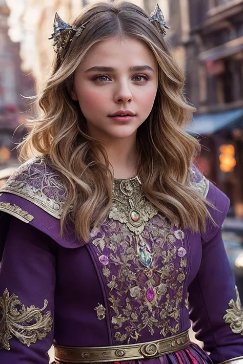 A close up of a woman in a purple dress with a tiable - SeaArt AI
