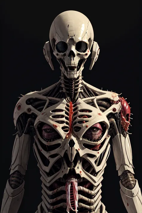 best quality, high_resolution, distinct_image,alien , giger, viscera, post-apocalypse, peeled flesh, guro,broken creature, deadman