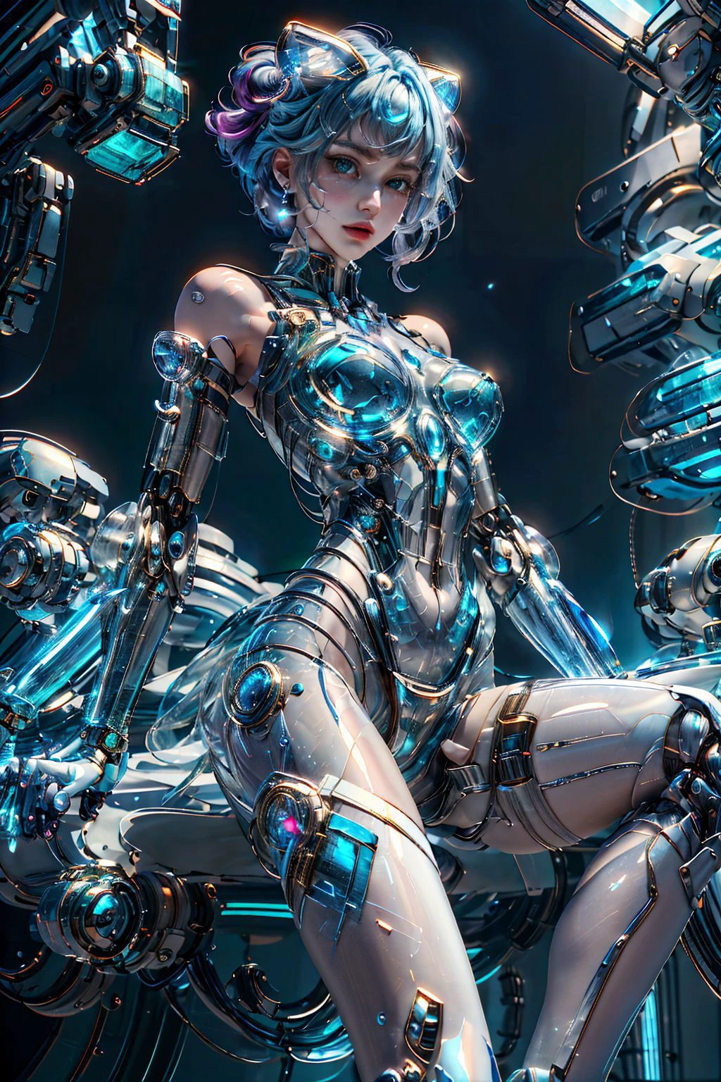 <lora:cbpkv3:0.6>,cbpkv3,<lora:GlassTech-20:0.8>,glasstech,transparent,scifi,glass mecha,glass bodysuit,see-through,bare shoulders,, (masterpiece, best quality, high quality, highres, ultra-detailed),