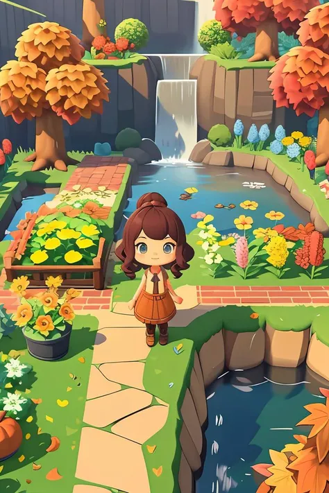 masterpiece, high quality, garden, cute girl, autumn,  <lora:J_game_background:0.8> j_game_background
