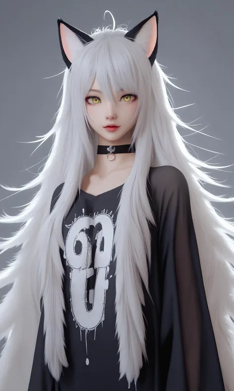 score_9,score_8_up,1girl,sexy 30 year old,cute face,studio photo,light yellow eyes,white hair,long gair,volumous hair,messy hair,choker,goth clothes,fully clothed,tall,oversized cat ears,long fluffy tail,cinematic lighting,neon,