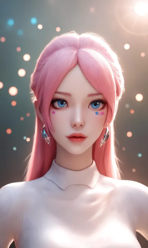 core_9,score_8_up,score_7_up,score_6_up,score_5_up,score_4_up,
a (extreme close up) of a robot girl with (bright blue eyes and pink hair ) and face makeup,pale skin,
very detailed skin,skin pores,italian shot,lens flare,spot lights,sharp focus,intrincate details,casual,