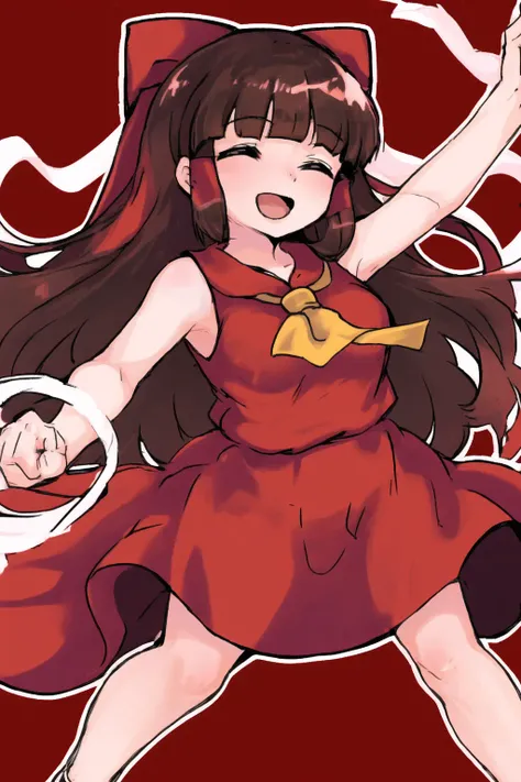 1girl,solo,
<lora:AIM_V10:0.8>,AIM,red dress,blunt bangs, closed eyes, red bow,Circle of Angels