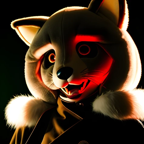 real fur, girl in fursuit in japan, dramatic lighting