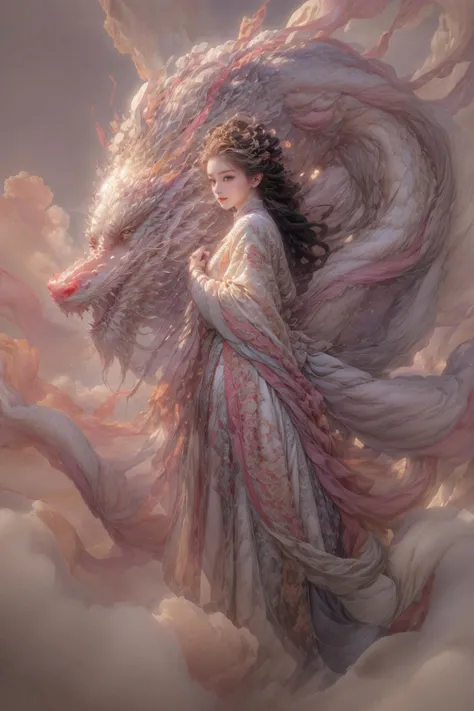 realistic, photorealistic, best quality, masterpiece, ultra high res, finely detailed, quality, realistic lighting, detailed skin, intricate details, raw photo, absurdres, highres, ultra detailed, BREAK, 1girl, solo, looking at viewer, 16 years old, poster, portrait, close up, key visual, beautifu and aesthetic face, detailed background, detailed face, (cloud, pink theme, pink white dragon, wind powers, clouds landscape, hanfu, detailed light, beautiful detailed glow, pink long hair, pink and purple sky, tall clouds, few stars, birds, some mist, sunset, floating-islands, floating palaces, colored inner hair, pearl, pink_eyes, pink long_sleeves, pink hair, clean facial features, an extremely delicate and beautiful, cute & girly, beautiful detailed eyes, stars in the eyes:1.5), (nice hands, hand of Guido Daniele, sexy, slim, large breasts, skinny, slim_legs, long legs, narrow waist, model pose:1.3), (smile, blush, Pink lips, Glowing Eyes, perfect face, detailed pupils, Makeup:1.1), (eye focus,  face focus, character focus, close-up face:1.3), (dynamic pose, dynamic angle, dutch angle,  cowboy shot:1.4), (reflection, refraction, Rembrandt lighting, diffuse lighting, radiosity, photon mapping, subsurface scattering, atmospheric lighting, dynamic lighting, Multi-exposure HDR capture, Screen Space Global Illumination, Ray Tracing, Lumen Reflections, Tone Mapping, volumetric lighting, Circular polarizer, broad lighting, dramatic lighting, moody lighting:1.4), (explosive light and shadow, lens flare, light particle, lens glare, light particles, Luminescent Particles, floating particles, particles:1.3), (depth of field, blurry foreground, sharp focus, perspective, aerial perspective:1.4), (colorful refraction, iridescent colors, Iridescence:1.2), (dark studio, rim lighting, two tone lighting, dimly lit, low key, rim light), (watercolor style, soft blending, dreamy washes, delicate textures, brilliant colors, action painting, gestural marks, dynamic brushwork, expressive motion, spontaneous technique, abstract expressionism, energetic compositions, action pose, vibrant glow, dynamic colors, reflective surfaces, girly style, delicate accessories, Overdetailed art, Water color painting, ornaments detailed:1.1), (atmosphere, Cosy, Peaceful, Hopeful:1.2), (Glowing ambiance, enchanting radiance, luminous lighting, ethereal atmosphere, mesmerizing glow, evocative hues, captivating coloration, enchanting aura, melanchonic soft light:1.4), official art, beautiful and aesthetic, beautiful, (zentangle, mandala, tangle, entangle), (ecstasy of flower:1.2), the most beautiful form of chaos, elegant, a brutalist designed, vivid colours, romanticism, atmospheric, warm tone, soft light, (fractal art), BREAK, film grain, film, delicate, Ultrarealistic, drawing, Detailed illustration, extremely detailed CG Unity 8k wallpaper, cinematic, dramatic, PBR Texturing, huge filesize, 8k uhd, octane render, unreal engine 5, BREAK, <lora:epiNoiseoffset_v3:1>, <lora:add_detail:0.5>, <lora:more_details:0.5>, <lora:GoodHands-beta2:1>, <lora:zhongfenghuaxiyou-000018:0.5>, zhongfenghua, <lora:é¾ä¸å°å¥³:0.8>, <lora:anxiang:0.5>