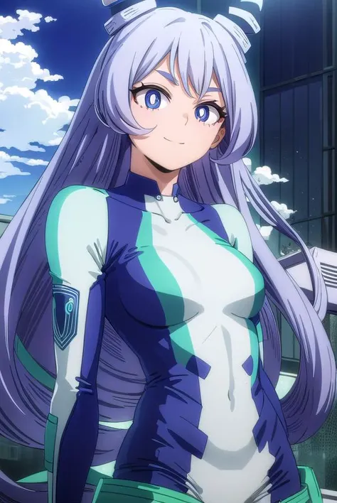 nejirehadou, <lora:nejire hadou s6-lora-nochekaiser:1>,
nejire hadou, long hair, blue eyes, very long hair, blue hair, drill hair, twin drills, hair horns, (bright pupils:1.5), smile,
BREAK gloves, bodysuit, superhero,
BREAK outdoors, city, sky, sun, clouds,
BREAK looking at viewer, (cowboy shot:1.5),
BREAK <lyco:GoodHands-beta2:1>, (masterpiece:1.2), best quality, high resolution, unity 8k wallpaper, (illustration:0.8), (beautiful detailed eyes:1.6), extremely detailed face, perfect lighting, extremely detailed CG, (perfect hands, perfect anatomy),