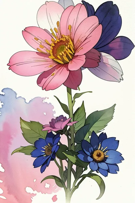 (masterpiece, beat quality, official art, watercolor sketch), a flower