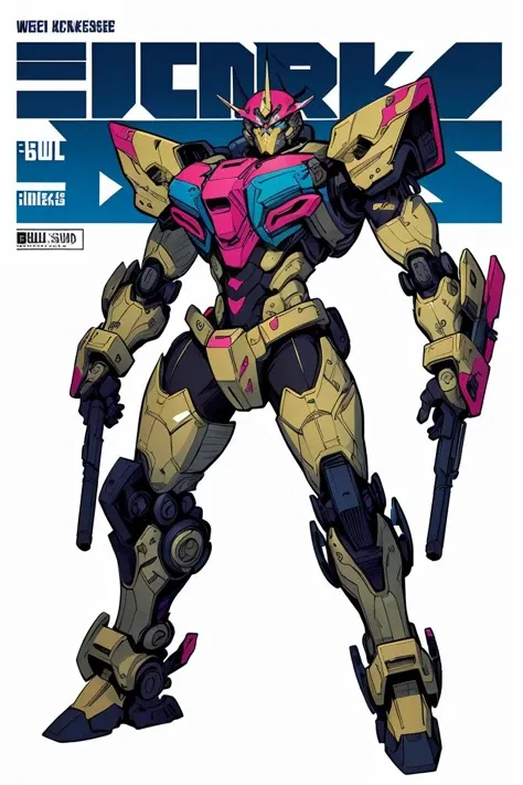 intricate flat shaded western comic book style cover art,[supermodel:woman:0.3] wearing full intricately detailed bulky plated mecha exoskeleton suit made of [red|yellow|white|blue] camo streak paint,[heavily weathered and scratched,:0.5] [pink punk side shaved hairstyle:0.3],micro detailing,detailed intricate linework,(behind bold english (text title)),logos,cover page,