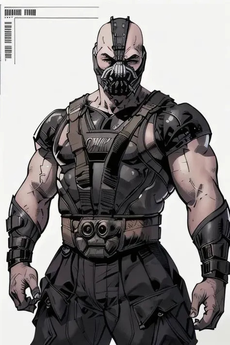 (masterpiece),
bane,
cowboy shot,
evil pose,
jim lee, OverallDetail,
(white background),
looking at viewer,
proud mood,