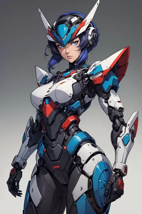 masterpiece, <lyco:GoodHands-beta2:1.0>,mecha musume, mechanical parts, robot joints, headgear, full armor,1girl, solo, (masterpiece, best quality, high quality, highres, ultra-detailed),  <lora:AMechaSSS[color_theme,mecha musume, mechanical parts,robot joints,headgear]:0.7>