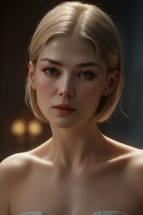(closeup:1.1) photo of (CR-RosamundPik3-frankyfrank2k:0.95) as (young:1.0) woman, (oiled shiny skin:1.0), (tilted angle shot:1.0), (tilted head pose:1.0), (undercut:1.0) hair,
(8k uhd:1.0), (best quality:1.0), (masterpiece:1.0), (sharp focus:1.0), (mono color backdrop:1.0),