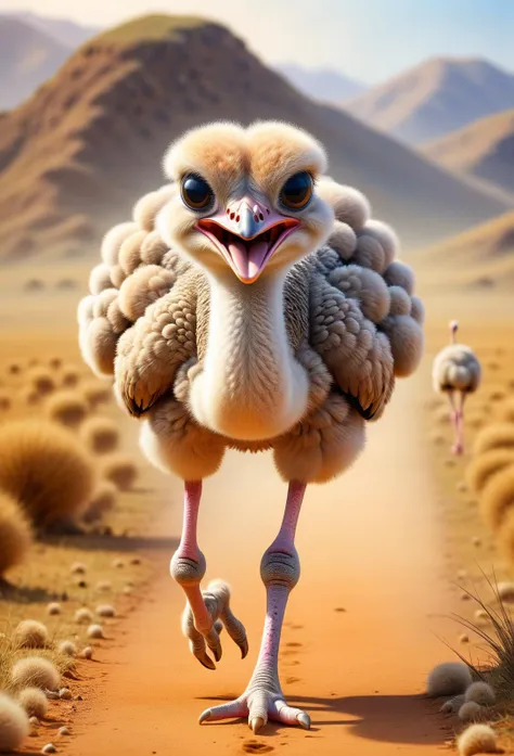 amazing quality, masterpiece, best quality, hyper detailed, ultra detailed, UHD, depth of field,
ostrich, running, nature, view from a 45 degree angle,
<lora:ral-flufblz-sdxl:0.85>, ral-flufblz,
<lora:add-detail-xl:0.8>, 
<lora:quality1:0.8>,