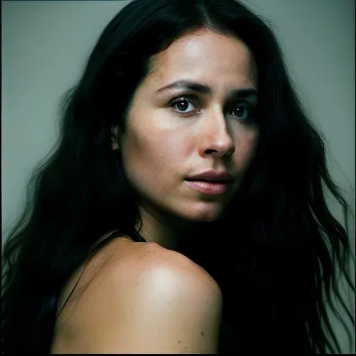 MinnieDriver,, a close up Portrait photo of a woman with long black hair style, Detailed face, (perfect eyes), (highly detailed skin:1.1), perfect body, wearing a evening dress designed by Versace, Modelshoot style, Professional Photography, soft lighting, PHOTOREALISTIC, Realistic, standing in a dark studio background, blurred background, volumetric fog, RAW, analog style, sharp focus, 8k, HD, DSLR, high quality, Fujifilm XT3, film grain, award winning, masterpiece