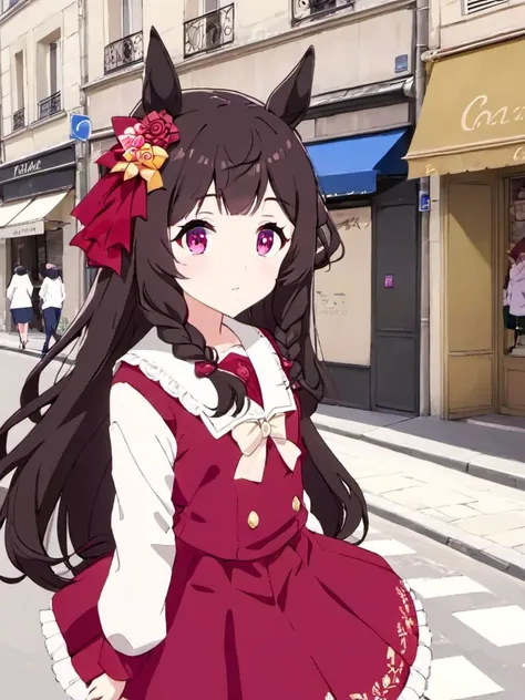 Daiichi Ruby at Paris,
street fashion, flat colors, anime screencap,
 <lora:UmaDiffusionXL:0.95>