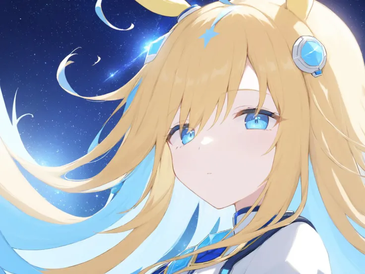 (masterpiece),(highest quality),highres,(an extremely delicate and beautiful),(extremely detailed), solo, Neo Universe \(umamusume\), single ear cover, portrait <lora:UmaDiffusionXL-768x1024:1>