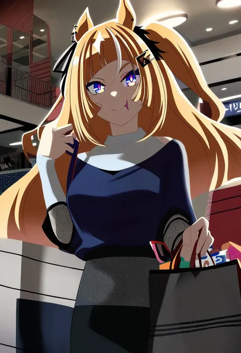 1girl, espoir city \(umamusume\), fashionista clothes, shopping mall, holding shopping bags, looking at viewer, smile, very aesthetic, beautiful
<lora:UmaDiffusionXL_UAF-000010:0.7>