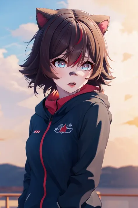 <lora:NewRakkun:1> , rakkunvt, animal ears, brown hair, red hair, short hair, bandaid on face, bandaid on nose, hair between eyes, raccoon ears, small breasts,  militar, miitary, war field, explosion, angry, blood stain,, (masterpiece, best quality, high quality, highres, ultra-detailed)