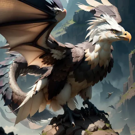 <lora:DragonDNA-25:0.9>, (dragondna:1) , eagle