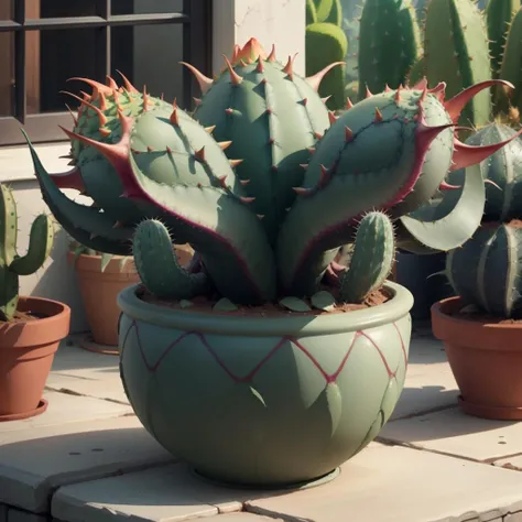 <lora:DragonDNA-25:0.9>, cactus in a pot,  dragondna