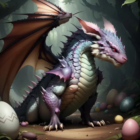 <lora:DragonDNA-25:0.9>, dragondna ,
easter egg, (fluffy:0.2), pink,