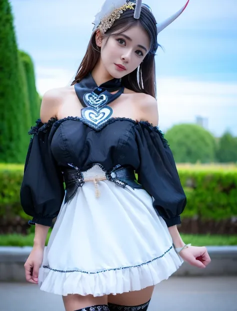 goutou, (8k, RAW photo, best quality, masterpiece:1.2), (realistic, photo-realistic:1.37),1girl,(Kpop idol), (aegyo sal:1),hair ornament, portrait, (loose dress:1.1), necklace,cute,cityscape, night, rain, wet, professional lighting, photon mapping, radiosity, physically-based rendering, breasts, thighhighs, <lora:goutou_v10:1><lora:koreanDollLikeness_v10:0.1>