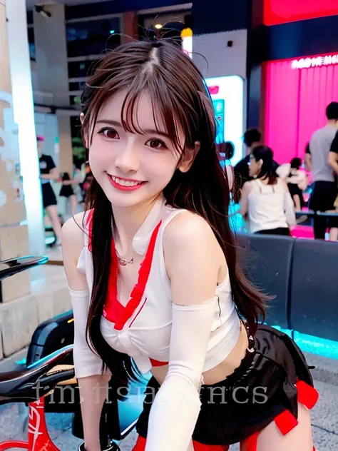 <lora:tifaMeenow_tifaV1:0.4>, <lora:koreanDollLikeness_v10:0.2>, <lora:stLouisLuxuriousWheels_v1:0.2>, (8k, best quality, masterpiece:1.2), (realistic, photo-realistic:1.37), ultra-detailed, 1 girl,cute, solo, (tifa lockhart), (small breasts),(beautiful detailed eyes), (smile:1.2), neon lights, depth of field, dark intense shadows, sharp focus, cars, motor bikes, good composition, green glowing light, Final Fantasy, dating,(nose blush), single elbow pad, ankle boots, black hair, black skirt, black thighhighs, red boots, elbow gloves, elbow pads, fingerless gloves, taut shirt, sports bra, (suspender black skirt), thighhighs, white tank top, full body, lips, pretty face, low-tied long hair, head rest, (red_eyes), yellow flowers, (night:1.3), intricate, bokeh, cinematic lighting, (Tetsuya Nomura), (ulzzang-6500:0.3),walking ,holding weapon, <lora:chilloutmixss_xss10:1> <lora:goutouLora_v20:1>