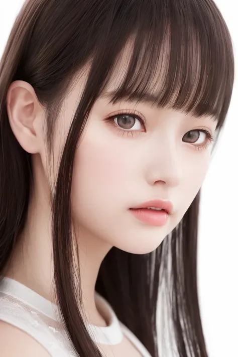 best quality, ultra high res, (photorealistic_1.4),a beautiful girl, [_(detailed face_1.2)_0.2], 
cute,detail face,large breasts,white dress,black long hair,full body,
 <亚beautiful_mistake-6500:0.8>,<lora:goutouLora_v20:0.2>
Studio,Portrait,white background,  