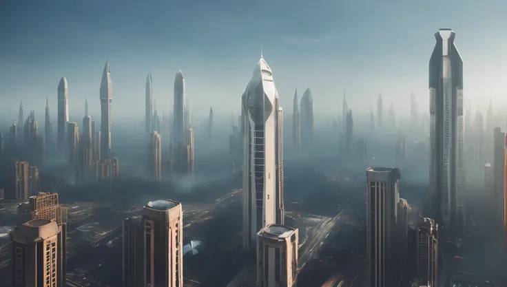 2 photo of Sci Fi Futuristic Cityscape, close encounters of the third kind