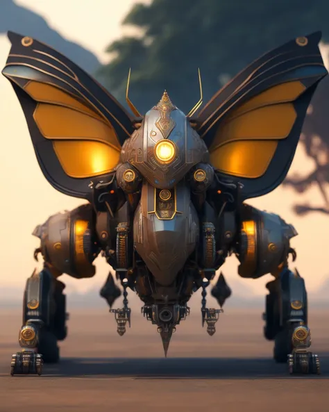 a realistic detail of a dieselpunk Steampunk cybernetic biomechanical butterfly with wings, ornate mechanical parts, 3d model, very coherent symmetrical artwork, unreal engine realistic render, 8k, micro detail, intricate, elegant, highly detailed, centered, digital painting, artstation, smooth, sharp focus, illustration, artgerm, tomasz alen kopera, wlop, Professional, masterpiece, commissioned, best quality, Color Corrected, fixed in post, CHV3CRobot, CHV3SMacro, CHV3CVehicle