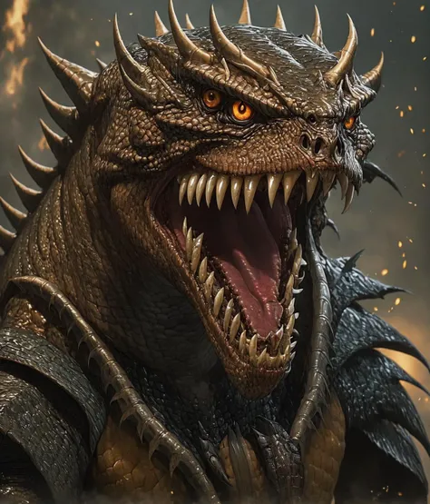 a photograph with cinematic lighting of an evil looking creature with a lot of teeth, mandibles, predator movie, reptilian insect face, apex predator, weta, majestic, masterpiece, perfect composition, professional