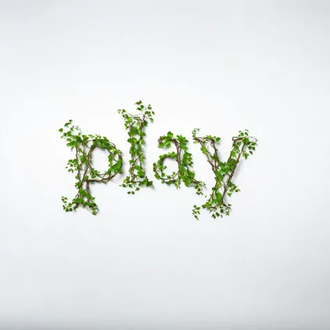 a word made of vines, white background