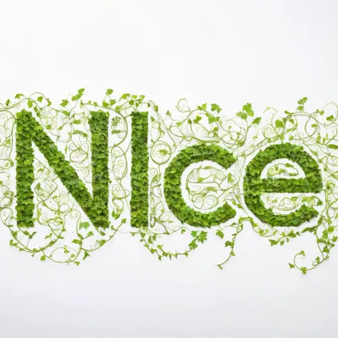 a word made of many vines, white background
