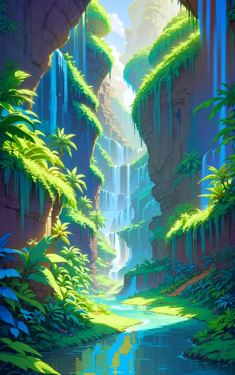 noon, scenery, in a Liminal Genie's Lamp Oasis