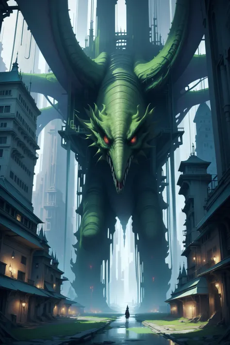 digital painting, gargantuan fantasy subterranean city at the beginning of reality