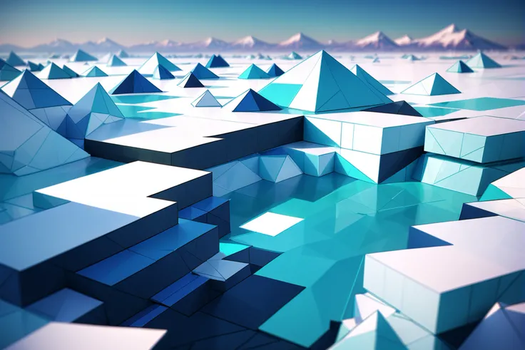 geometric, tilt-shift, digital painting, Polar Ice<lora:EnvyGeometricXL01:1.2>