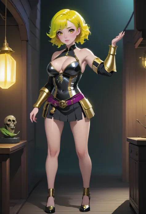 1girl, woman, rough digital painting, (full body:1.25), 1girl, solo, [:formal costume design,:0.2] pirate, neon magenta (ragged crystal bracers,gauntlets,armor:1), korean, bombshell pastel gold hair, bombshell bob cut, (muscular:1) build, middle aged, simple background, jrpg character concept art, bombshell hair, shiny yellow hair, curly hair, average figure, (asian:1.3), (natural sunlight, interior, in a timeless inn:1)