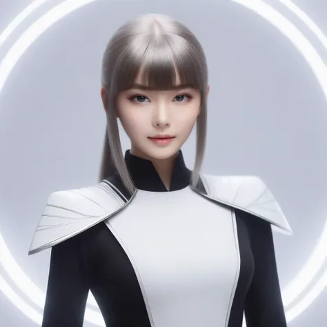 cline, mysterious bezier curve, runes, bangs, light eyebrows, 
interstellar civilisation, mysticism,
1girl,solo,best quality, high quality, highres, masterpiece, sharpening, nice face,
 <lora:SDXL Barbe Style on everything CF BarbieCore:1>BarbieCore, black,