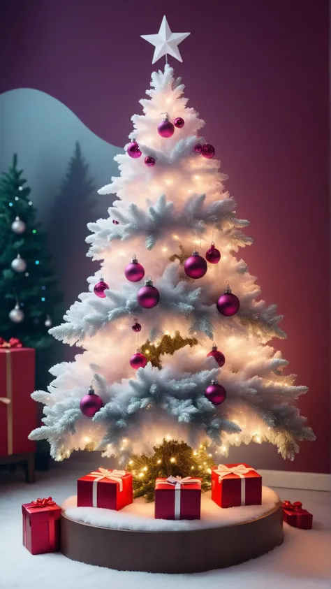 Cinematic photo of <lora:BarbieCoreXL:1> BarbieCore christmas tree, in location: secret hideout, detailed background, saturated colorful, atmospheric