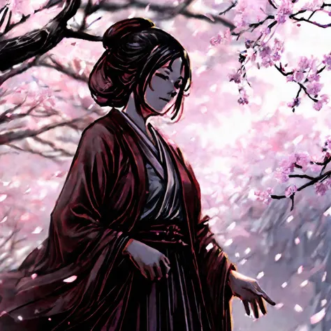 1girl, <lora:emma-v1.5-anyfinal:1.1>, emma \(sekiro\), black hair, cherry blossoms, sakura tree, sekiro: shadows die twice, high quality, highres, masterpiece, best quality, 8k, intricate, detailed, <lora:add_detail:0.6>, very detailed, <lora:more_details:0.6>, <lora:JuggerCineXL2:0.6>, <lora:NsfwPovAllInOneLoraSdxl:0.5>, <lora:Smooth Anime 2 Style SDXL_LoRA_Pony Diffusion V6 XL:0.6>