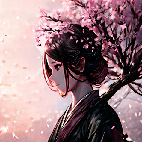 anime artwork 1girl, <lora:emma-v1.5-anyfinal:1.1>, emma \(sekiro\), black hair, cherry blossoms, sakura tree, sekiro: shadows die twice, high quality, highres, masterpiece, best quality, 8k, intricate, detailed, <lora:add_detail:0.6>, very detailed, <lora:more_details:0.6>, <lora:JuggerCineXL2:0.6>, <lora:NsfwPovAllInOneLoraSdxl:0.5>, <lora:Smooth Anime 2 Style SDXL_LoRA_Pony Diffusion V6 XL:0.6> . anime style, key visual, vibrant, studio anime,  highly detailed