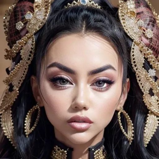 glamour photo of f1b1k4mb3r1, fantasy queen,
<lora:popular:1.2><lora:masterpiece:3>
<lora:epiNoiseoffset_v2:0.7>
<lora:add_detail_v5:0.7> <lora:FilmG2:0.5> <lora:BimboMakeup_v1:0.1> <lora:bimbostyleThreeU:0.2><lora:wowifierV3:0.1><lora:detailmaker:0.1><lora:more_details:0.1>