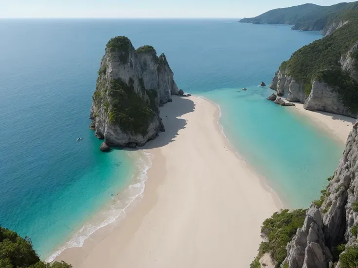 masterpiece_portrait,(best quality:1.4)),photorealistic,(ultra high res),(detailed lighting:1.2),(cinematic lighting:1.1),realistic,intricate_details, finely_detailed,extremely detailed CG unity 8k wallpaper,wide shot,A remote emerald beach framed by vibrant vegetation, untouched by human footprints.,A secluded emerald bay embraced by dramatic rock formations, creating a sense of seclusion and wonder.