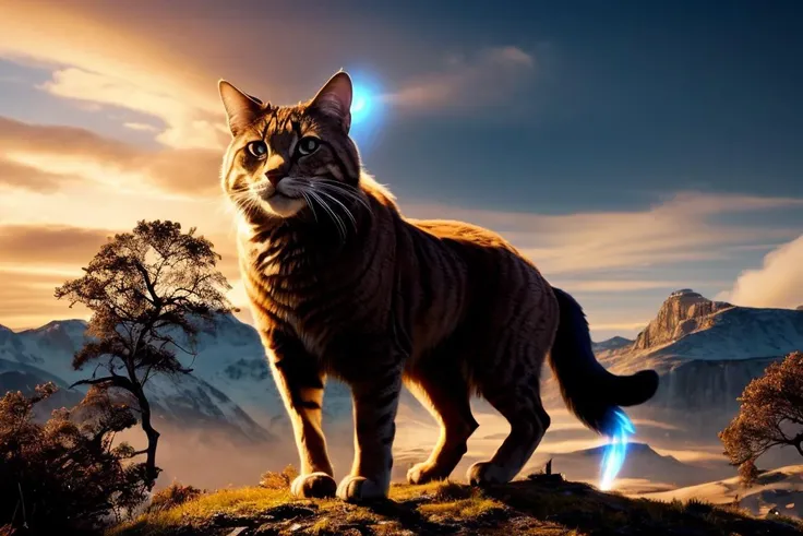 (( art  by Jim Burns ))  painting named surrealistic dream of mystery cat  in rpg world, animal, fluffy fur,  (limited colors, red, black, gold) BREAK, perfect quality, best quality, ultrasharp, ultradetailed, perfect quality, masterpiece, intricated details, <lora:add_detail:0.4>, wallpaper, 8k
